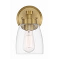 thumbnail image 3 of Craftmade Henning 1 Light Sconce, Clear Glass, Satin Brass, 12705SB1, 3 of 5