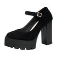 thumbnail image 2 of Women's Thick Waterproof Heel Sandals Closed Toe Ankle Strap Heel Fashion Wedding Party Dress Chunky High Heel Shoes Casual Comfortable Shoes, 2 of 6