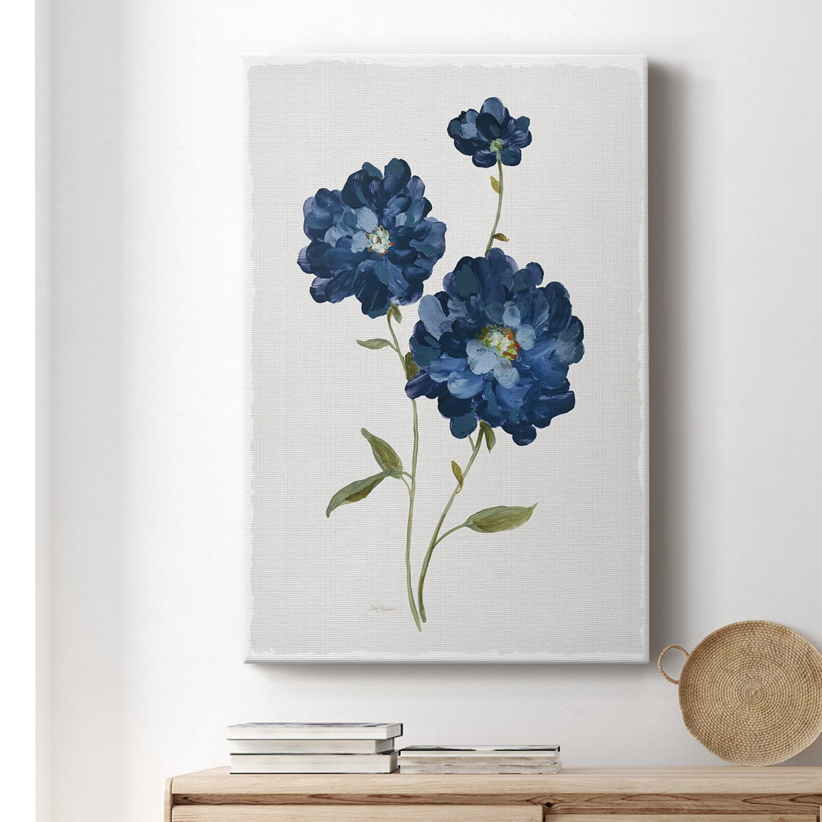 Blue Mums Premium Gallery Wrapped Canvas - Ready to Hang