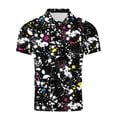 thumbnail image 3 of Men's Shirts Summer Lapel Collar Button T Shirts Mens Casual Printed Turn Down Loose Lightweight Comfy Short Sleeve Shirt, 3 of 5