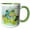 Green/White, variant on 3drose, Image of Funny Lime Aqua and Orange Fat Frog Painting, 11oz Two-tone Yellow Mug