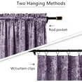 thumbnail image 3 of Crushed Velvet Curtains with Rod Pocket Luxurious Thermal Insulated Soundproof Drapes for Halloween, Soft and Durable Light-Filtering Window Treatments, 2 Panels, 3 of 8