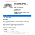 thumbnail image 2 of Rear Brake Rotor Set 2 Piece - Compatible with 2011 - 2020 Kia Sorento 2012 2013 2014 2015 2016 2017 2018 2019, 2 of 2
