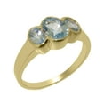 thumbnail image 1 of LBG British Made 9k Yellow GoldWomens Ring Natural Aquamarine Anniversary Ring - 33 size options - Size 7.5, 1 of 6