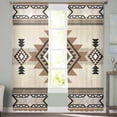thumbnail image 4 of Sheer Curtains 63 Inches Long, Brown Bohemian Abstract American Aztec Light Filtering Window Curtains for Living Room/Bedroom, Southwest Rod Pocket Voile Sheer Curtain Drapes, 52"W x 63"L, 2 Panels, 4 of 9