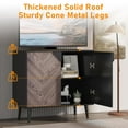 thumbnail image 3 of Kicctian Buffet Storage Cabinet, 31.5" Sideboard Cabinet with Shelf, Modern Organizer for Dining Room, Kitchen, Pantry, Entryway, Gray Wood Grain + Black, 3 of 5