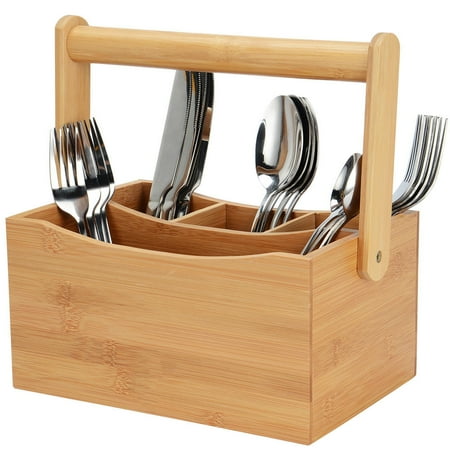 SortWise Bamboo Utensil and kitchen Cutlery Holder ...