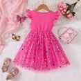 thumbnail image 5 of WOYY Toddler Girls Sequins Butterfly Hearts Dress Flutter Sleeves Mesh Dress, Sizes 2-7, 5 of 6
