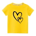 thumbnail image 2 of Wavsuf Kids T-Shirts Girls and Boys Summer Solid Printed Casual Yellow Shirts Size 5-6 Years, 2 of 4