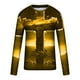 thumbnail image 5 of Blusas y camisas de manga larga con cuello redondo para hombre, blusa informal de manga larga con cuello redondo y estampado de rayas, blusa de poliéster para hombre, 5 of 5