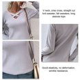 thumbnail image 4 of Mujeres V Cuello Criss Cross Otoño Suéteres Camisas Moda Punto Jersey Casual Manga Larga Tops, 4 of 5