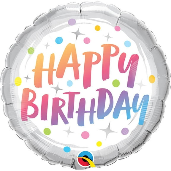 LOONBALLOON Birthday General Balloons, 18″ BIRTHDAY RAINBOW DOTS