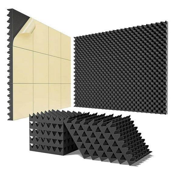12 Pack Self-Adhesive Sound Proof Foam Panels,2x12x12Inch Acoustic Foam & Pro Studios