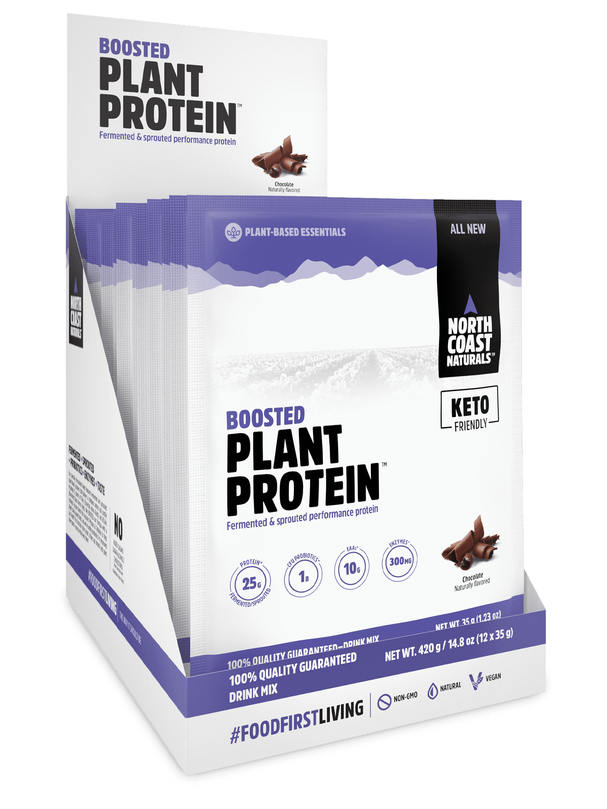 North Coast Naturals Boosted Plant Protein blend Shake Powder Chocolate