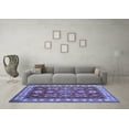 thumbnail image 3 of Ahgly Company Machine Washable Indoor Rectangle Geometric Blue Traditional Area Rugs, 7' x 10', 3 of 4