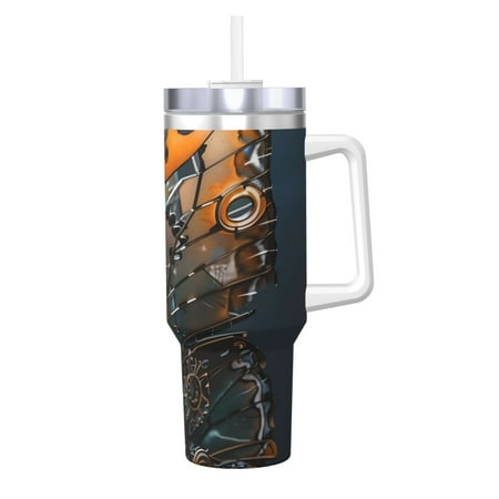 

Sikiie Steampunk Mechanical Butterfly Insulated Stainless Water Bottle Lid Travel Mug Cup Insulated Tumblers Cup 40oz Ice Bully With Handle