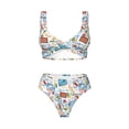 thumbnail image 4 of Daiia Stamp Women's Bikini Set Two Piece Swimsuit High Waisted Bikini Adjustable Straps Bikini Perfect for Beach, Pool, and Summer Vacation-Medium, 4 of 9