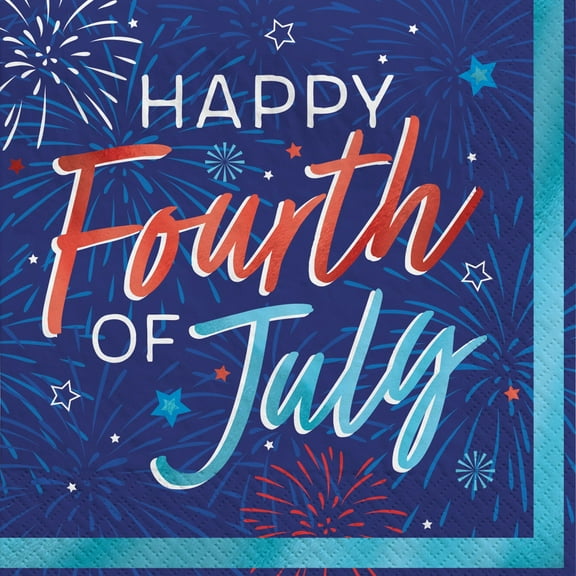 Patriotic 4th of July Beverage Napkins, 16ct