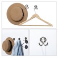 thumbnail image 3 of Ganchos de abrigo de metal duales, ganchos de pared para ropa, organizadores de almacenamiento en casa con tornillos, 5pcs, tono bronce, 3 of 7