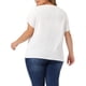 thumbnail image 3 of Blusas de verano de manga corta con pliegues y cuello redondo para mujeres de tallas grandes Agnes Orinda 3X blancas, 3 of 6