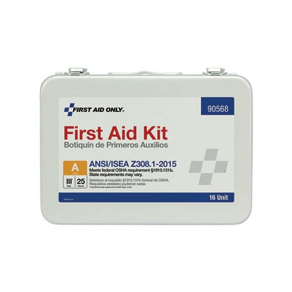Unitized ANSI Compliant Class A Type III First Aid Kit for 25 People 16 Units