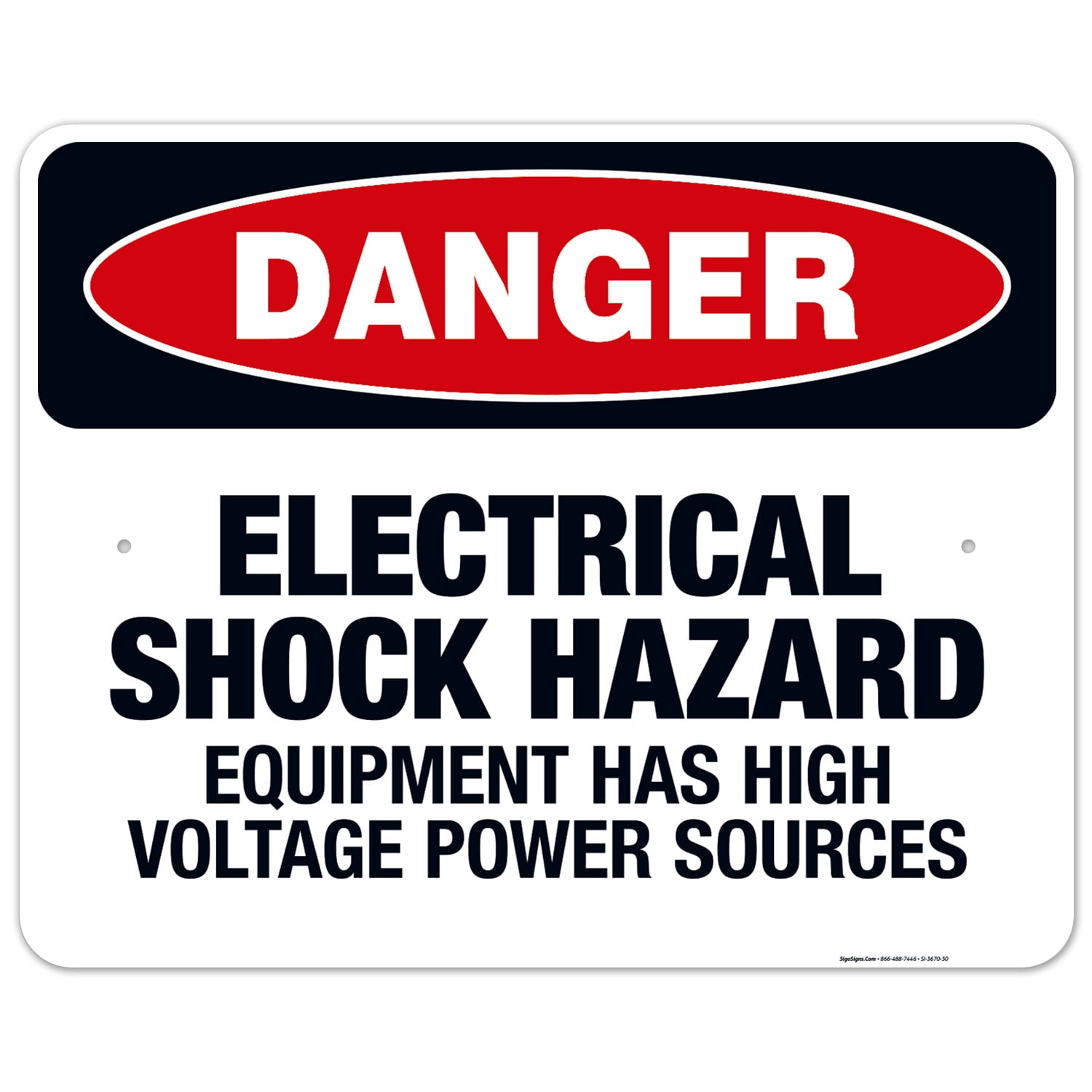 Electrical Shock Hazard Equipment Has High Voltage Power Sources Sign ...