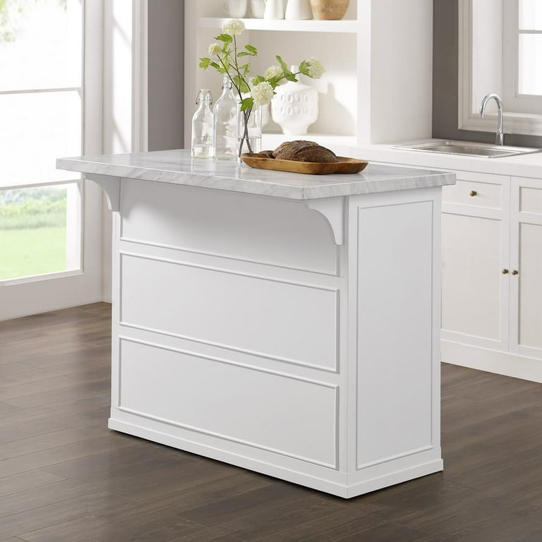 Crosley Furniture Cutler Faux Marble Top Kitchen Island - Walmart.com