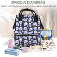 thumbnail image 5 of Daiia crystal flower Skull Large Capacity Baby Bag Waterproof Stylish Diaper Bag Mummy Backpack Adjustable Straps Diaper BagBaby Essentials Bag, 5 of 6