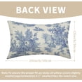thumbnail image 2 of French Country Pillow Covers Set of 2 12x20 Inch Vintage Toile Blue Cotton Linen Polyester Decorative Throw Pillow Case Cushion Cover for Bedroom Sofa Living Room Couch Chair Office, 2 of 5