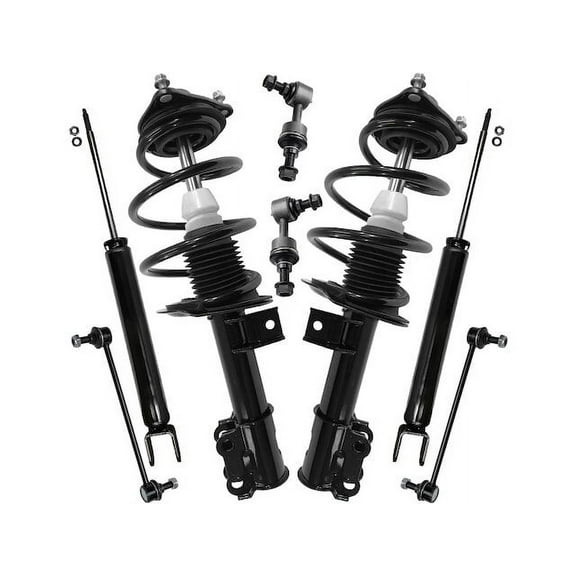 Front and Rear Shock Strut Coil Spring Sway Bar Link Kit - Compatible with 2012 - 2014 Hyundai Sonata 2013