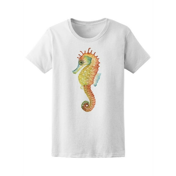 Cute Watercolor Seahorse T-Shirt Women -Image by Shutterstock, Female x-Large