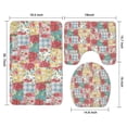 thumbnail image 3 of Pioneer Flower Floral Print Pattern Bathroom Rugs Sets 3 Piece,Toilet Cover Set,Absorbent Non Slip Bathroom Mats Sets with U-Shaped Contour Rug Toilet Rug Set, 3 of 5