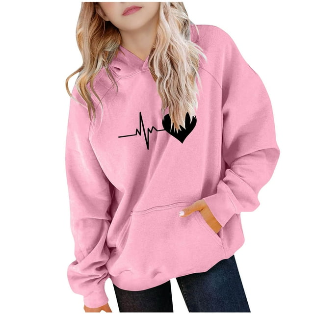 Chandail à Capuche à Manches Longues pour Garçons et Filles avec Poches Sport Confortable