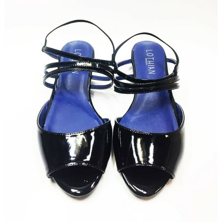 Lothian Tilda Slingback Heel Sandals, Black/Navy, US