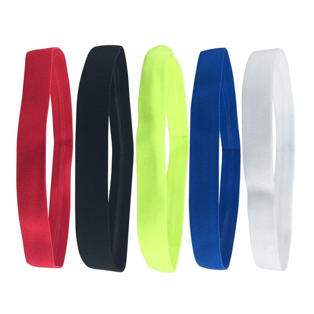 5PCS Diadema deportiva unisex Diademas de yoga elásticas Envoltura antideslizante para la cabeza para correr Fitness (Negro / Blanco / Verde / Azul / Rojo)