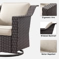 thumbnail image 3 of Meetleisure Patio Swivel Wicker Chairs Set of 2, Outdoor Rattan Rocking Chairs with Thickened Cushions for Backyard Porch Deck, Metal Rocking Frame, 3 of 9
