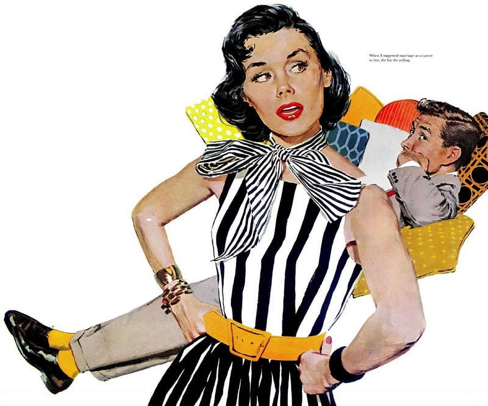 Marmont Hill "The Lady Was Insulted" by Mike Ludlow Painting Print on Canvas