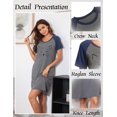 thumbnail image 5 of Ekouaer Womens Nightgown Short Sleeve Night Dress Printed Sleepwear Soft Sleep Shirt, 5 of 6