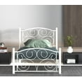 thumbnail image 2 of Metal Bed Frame with Vintage Headboard and Footboard, Unique Flower Heavy Duty and Quick Assembly, Sturdy Premium Steel Slat Support, No Box Spring Needed, 2 of 6