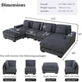 thumbnail image 2 of Oversize Modular Sectional Sofa, U Shaped Convertible Couch for Living Room, Corduroy Fabric Sofa Set with Removable Ottoman (6 Seat Sofa Couch, Dark Grey), 2 of 5