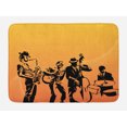 thumbnail image 1 of Jazz Music Bath Mat, Silhouette of Jazz Quartet Performing on Stage Acoustic Passion Old Style Art, Non-Slip Plush Mat Bathroom Kitchen Laundry Room Decor, 29.5 X 17.5 Inches, Mustard Black, Ambesonne, 1 of 2