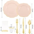 thumbnail image 3 of Juego de platos desechables NOCCUR rosa y dorado, 175 piezas, para bodas o fiestas, 3 of 6