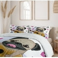 thumbnail image 6 of Ambesonne Pug Duvet Cover Sets, Dog Playing Guitar Singing, 2-King, Pale Brown Pink Black, 6 of 7
