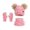 1-Watermelon Red962, variant on Oiyii Toddler Girl Winter‑Accessory‑Set Solid Color Knit Soft Warm Beanie Neck‑Gaiter Glove Outfit, Light Purple