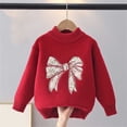 thumbnail image 5 of CYRBOKO Sweaters for Girls, Casual Long Sleeve Soft Winter Warm Knitted Tops Red Size 12-13 T, 5 of 6