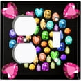 thumbnail image 4 of Metal Light Switch Plate Cover Colorful Multi-Shaped Gemstone Circle DIA005, 4 of 13