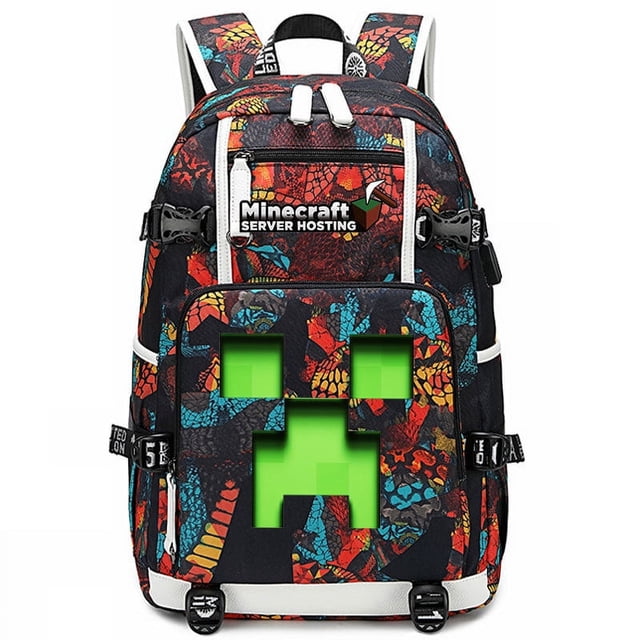 My World Games Peripheral Backpack Teenage Student Backpack Large Capacity Trendy Bag-sebneei