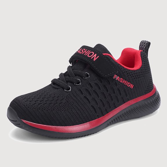 Gyujnb Unisex Mesh Breathable Casual Running Sneakers Hook and Loop Low Top Round Toe (Boys and Girls),9-9.5 Years