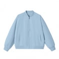 thumbnail image 4 of Men's Casual Solid Color Loose Thin Jacket, Windproof Zipper Baseball Collar Jacket, Lightweight and Comfortable for Spring and Fall,Light Blue,2XL, 4 of 4