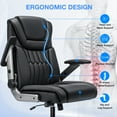 thumbnail image 5 of Hoffree Big and Tall Office Chair 500lbs Executive Office Chair with Adjustable Lumbar Support 4D Armrests High Back Extra Wide Seat Ergonomic Desk Chair Black, 5 of 12
